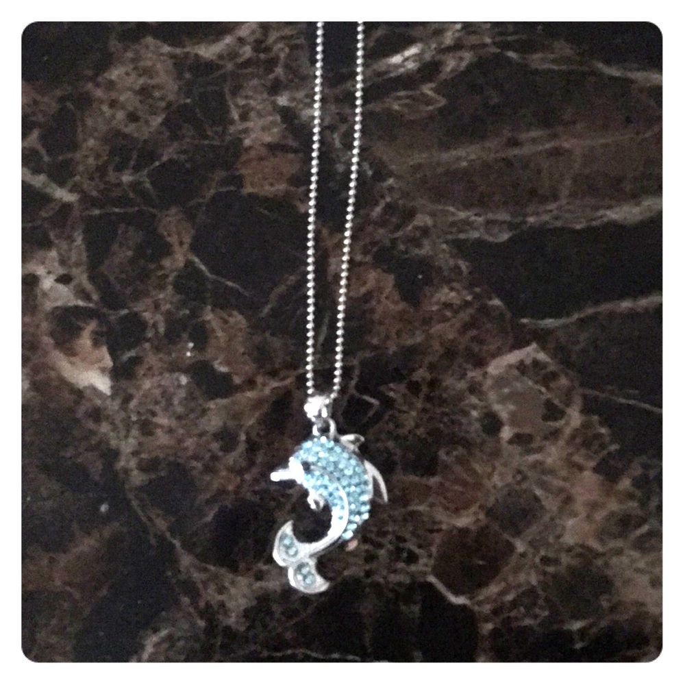 Rhinestone baby blue and silver necklace